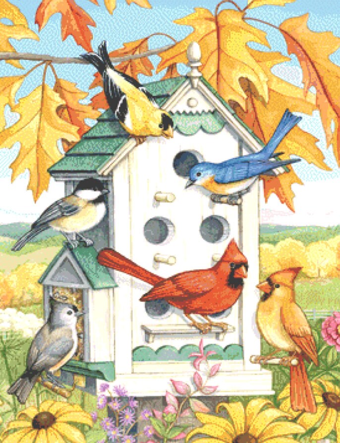 Bird House cross stitch pattern by Rose Mary Berlin/Ansada Art Licensing Group, LLC