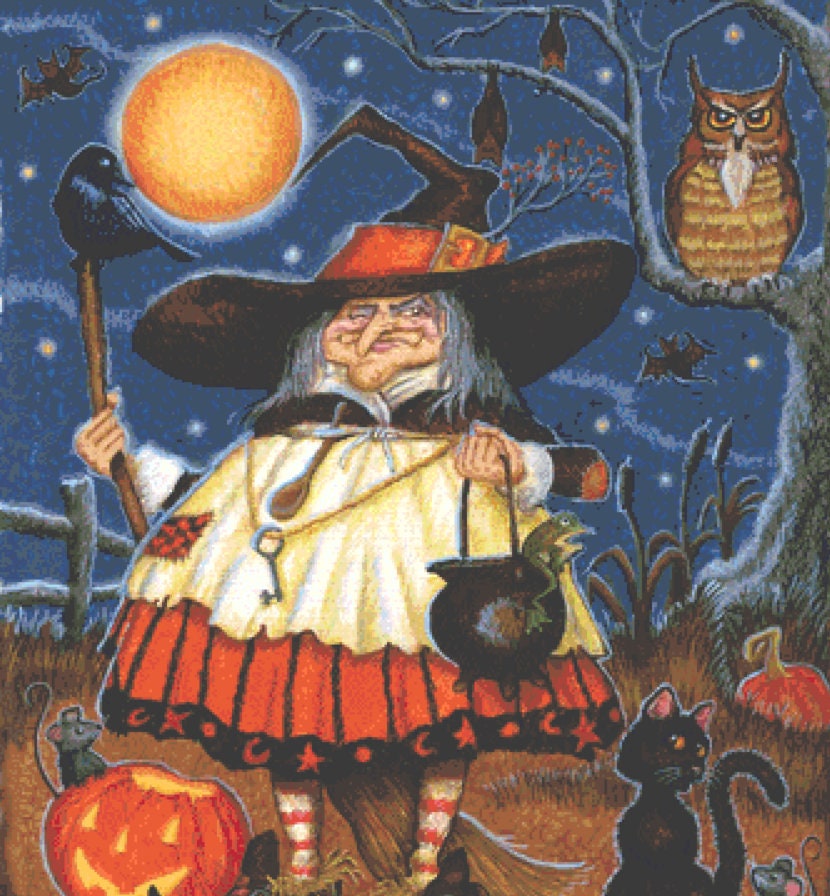 Ready for All Hallow's Eve (Max Colors) cross stitch pattern by Joseph Holodook/Porterfields Fine Art Licensing