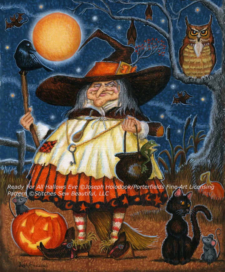 Ready for All Hallow's Eve (Max Colors, Max Size) cross stitch pattern by Joseph Holodook/Porterfields Fine Art Licensing
