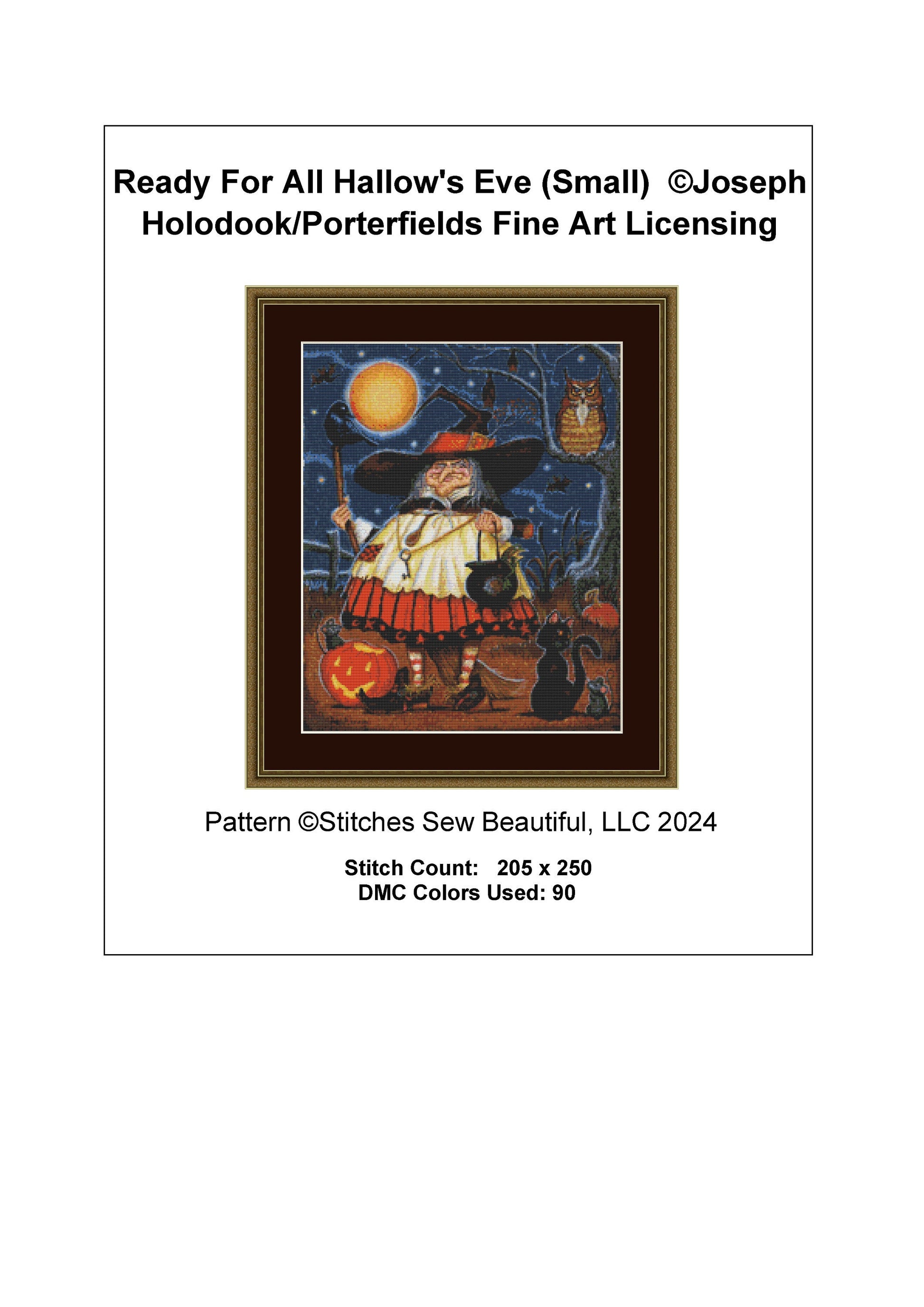 Ready for All Hallow's Eve (Small) cross stitch pattern by Joseph Holodook/Porterfields Fine Art Licensing
