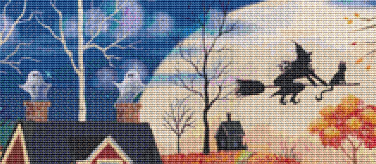 By the Light of the Moon (Max Colors) cross stitch pattern by Kim Leo licensed by JMS Art Licensing