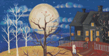 Happy Hauntings (Small) cross stitch pattern by Kim Leo licensed by JMS Art Licensing