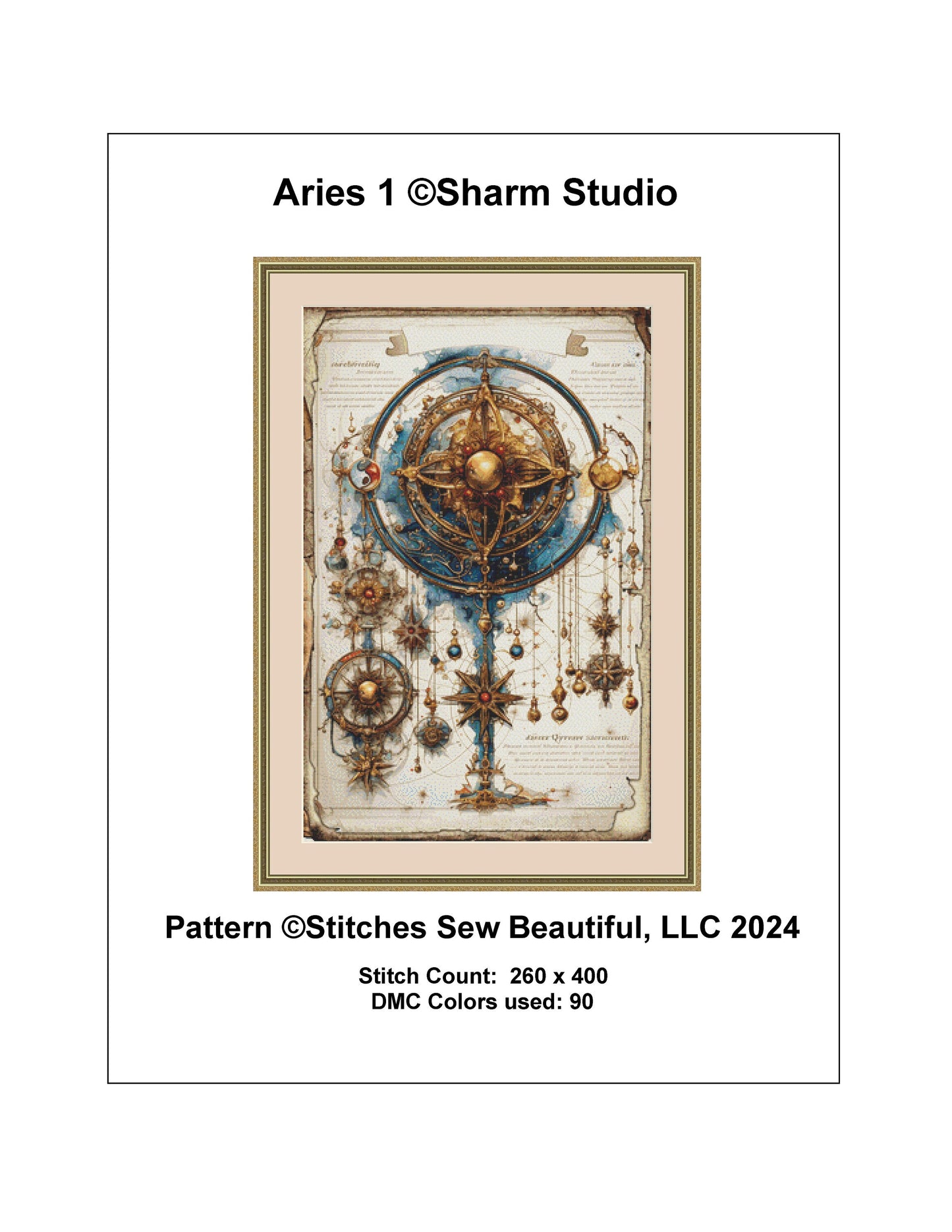 Zodiac - Aries 1 counted cross stitch pattern by SharmStudio