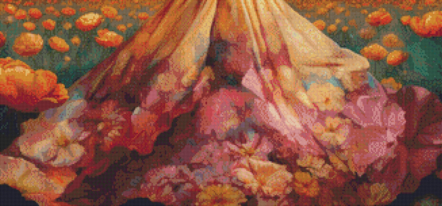 Woman in a Field of Flowers 10 cross stitch pattern by Eder Jose Rosa