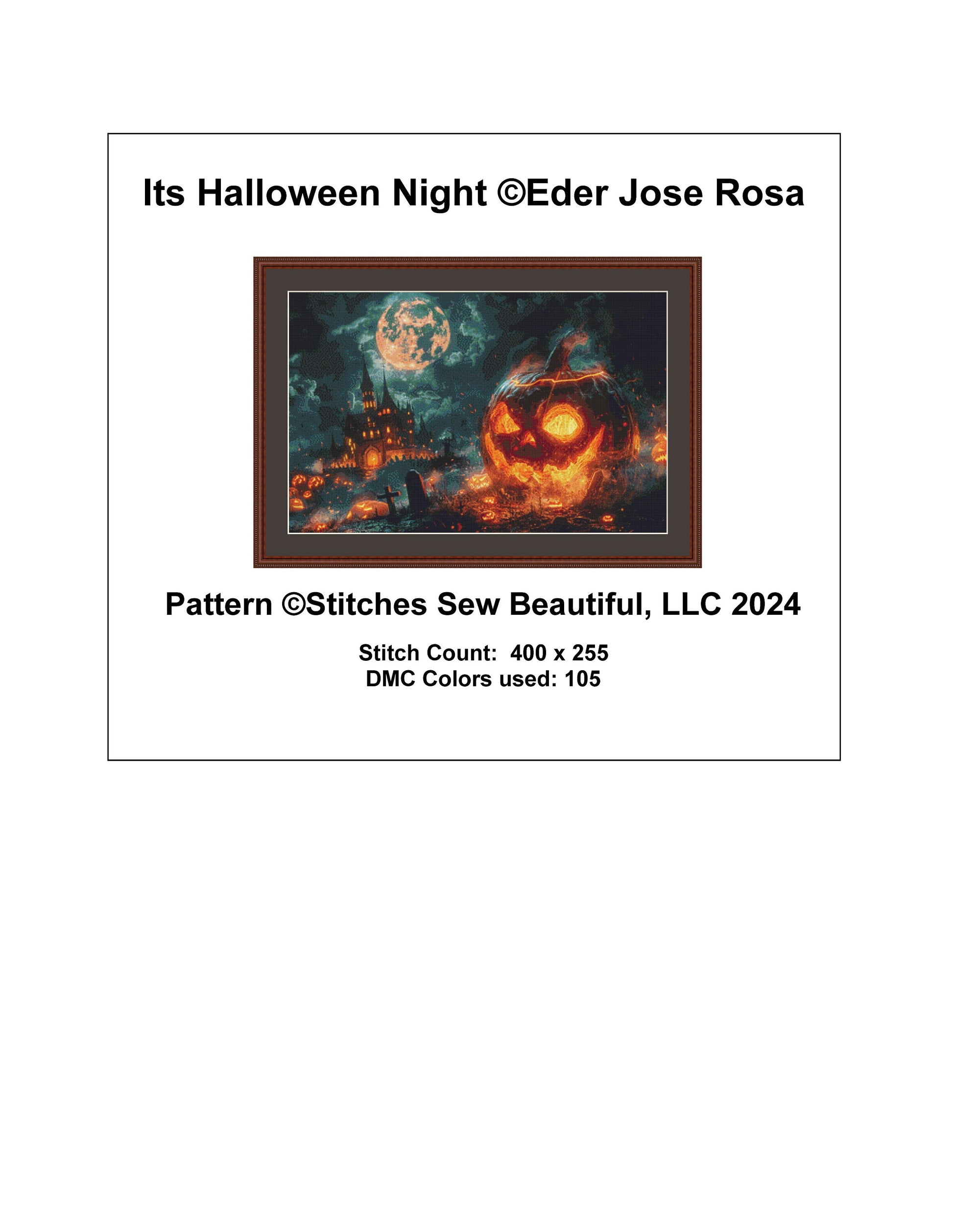 Its Halloween Night cross stitch pattern by Eder Jose Rosa