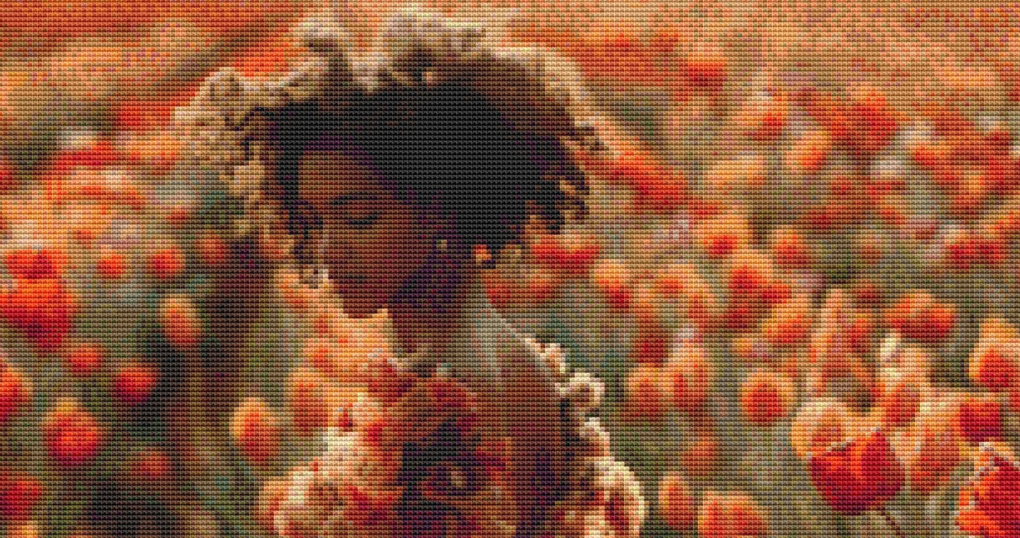 Woman in a Field of Flowers 8 (Small) counted cross stitch pattern by Eder Jose Rosa