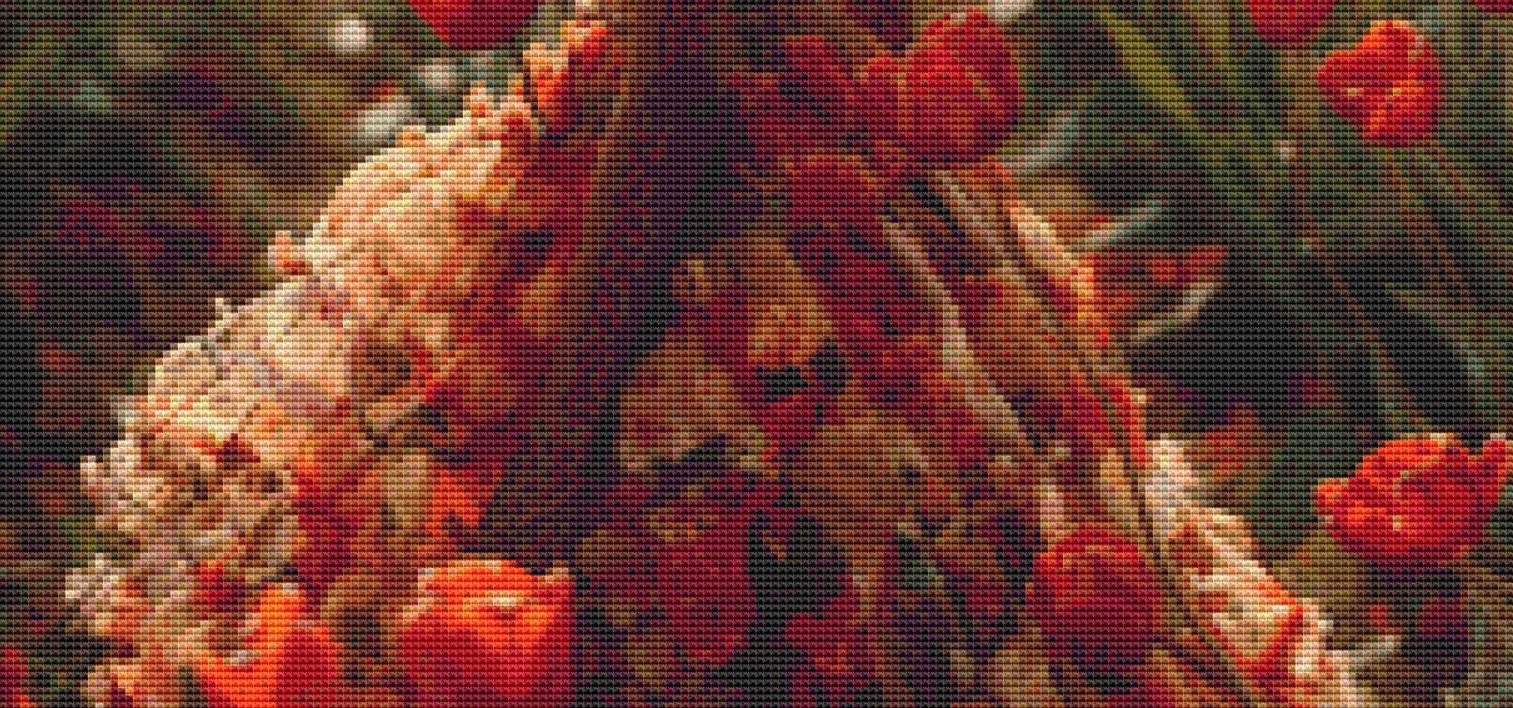 Woman in a Field of Flowers 8 (Small) counted cross stitch pattern by Eder Jose Rosa