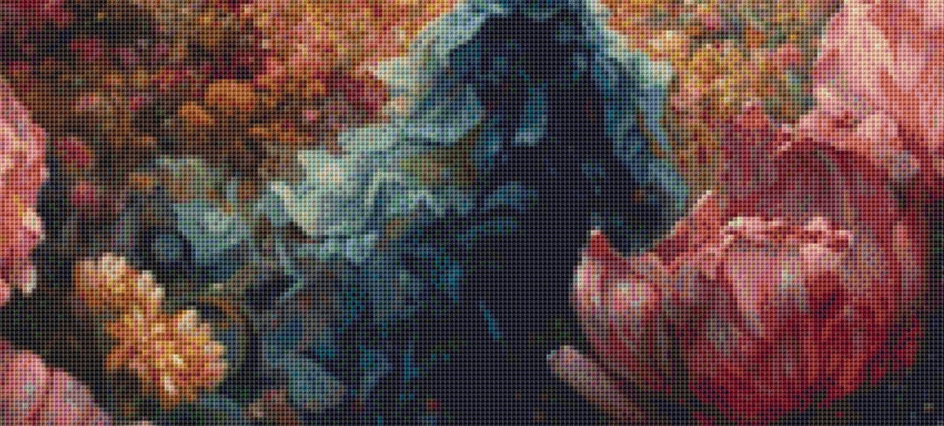 Woman in a Field of Flowers 18 (Small) cross stitch pattern by Eder Jose Rosa