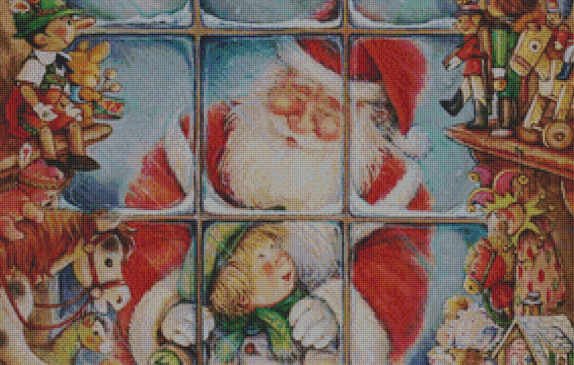 Window Shopping With Santa (Max Colors) cross stitch pattern by Lisi Martin/AB Pictura, Karlstad, Sweden