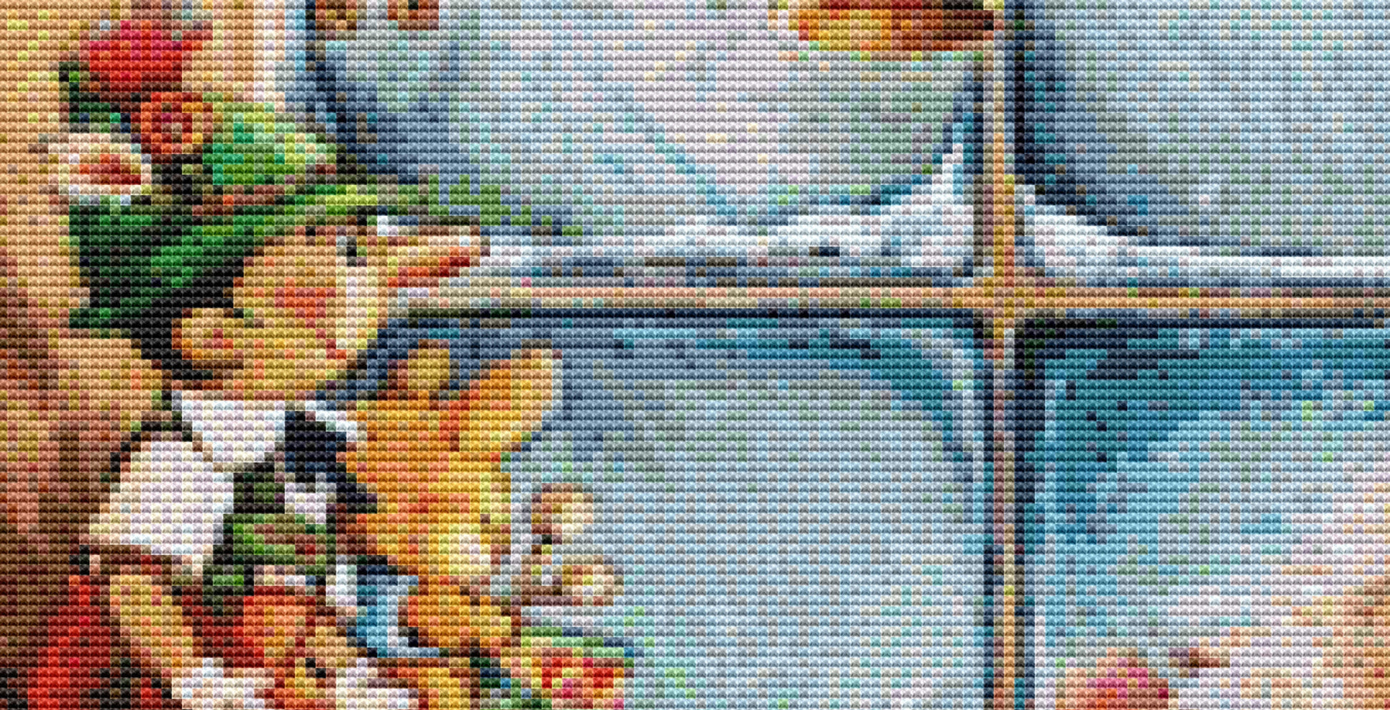 Window Shopping With Santa cross stitch pattern by Lisi Martin/AB Pictura, Karlstad, Sweden