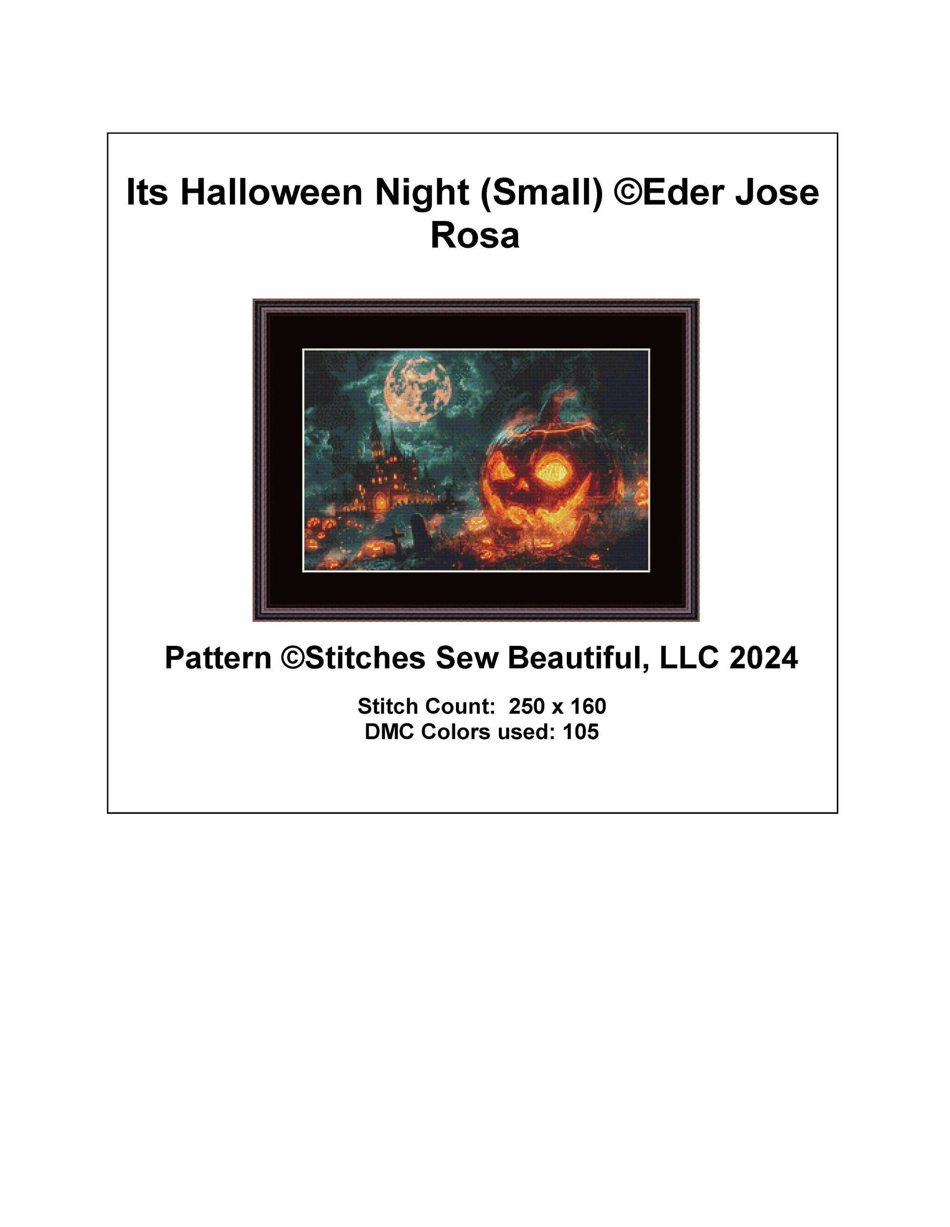 Its Halloween Night (Small) cross stitch pattern by Eder Jose Rosa