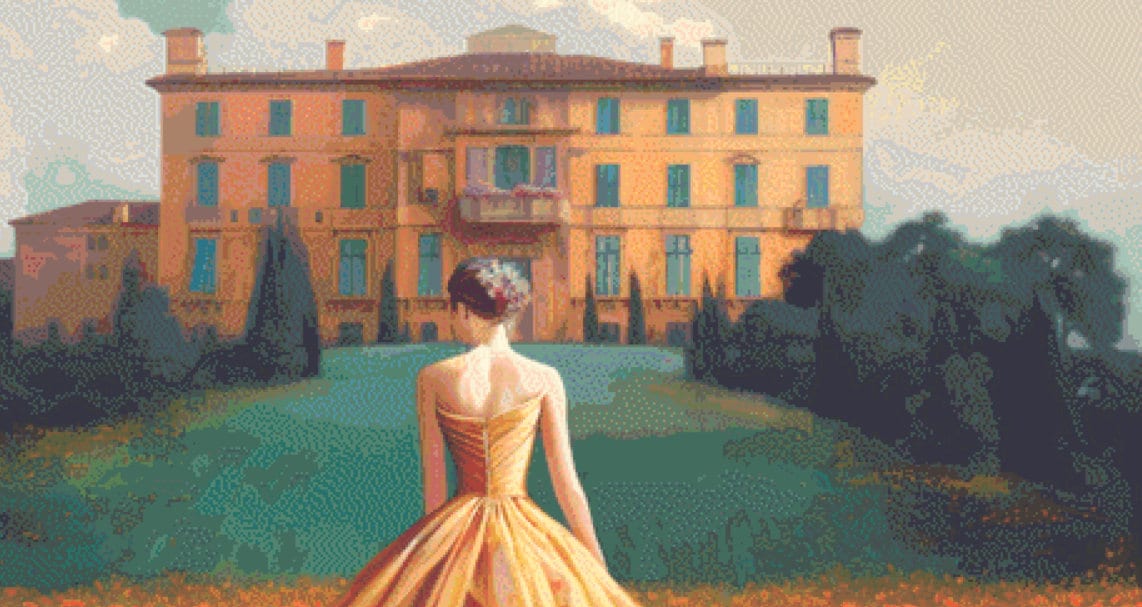 Woman in a Field of Flowers 10 (Max Colors/Max Size) cross stitch pattern by Eder Jose Rosa