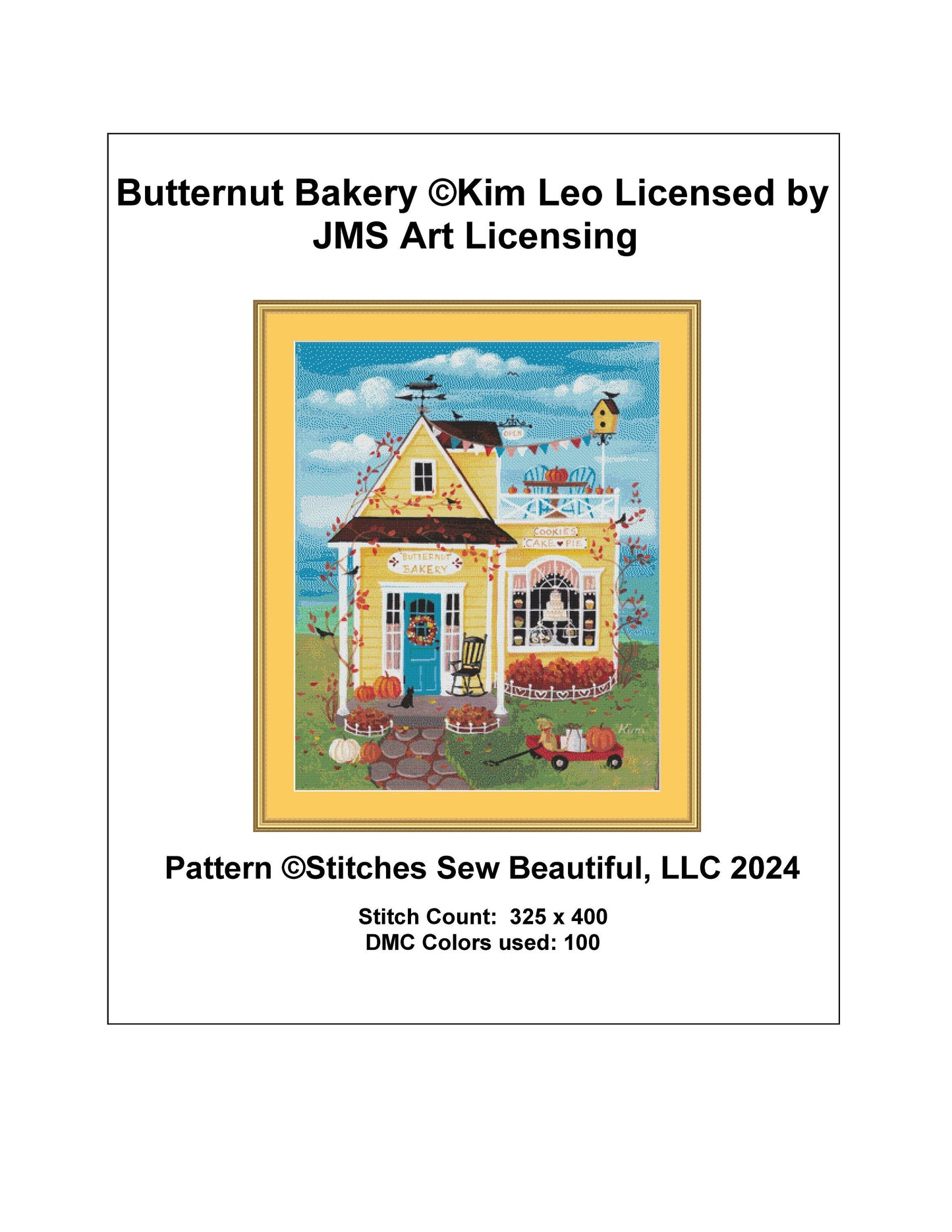 Butternut Bakery cross stitch pattern by Kim Leo licensed by JMS Art Licensing
