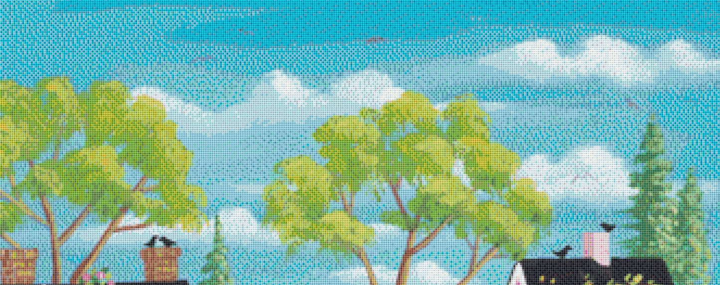 Everythings coming up Roses cross stitch pattern by Kim Leo licensed by JMS Art Licensing