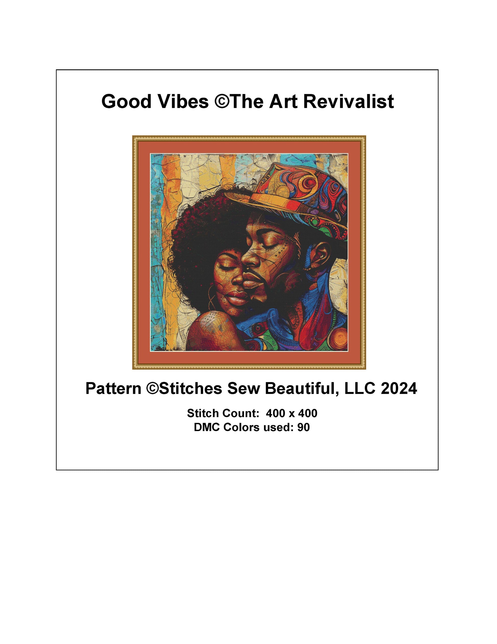 Good Vibes cross stitch pattern by The Art Revivalist