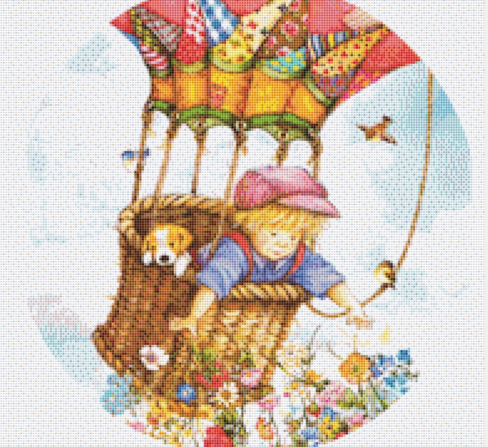 Spreading Joy (Round) cross stitch pattern by Lisi Martin/AB Pictura, Karlstad, Sweden