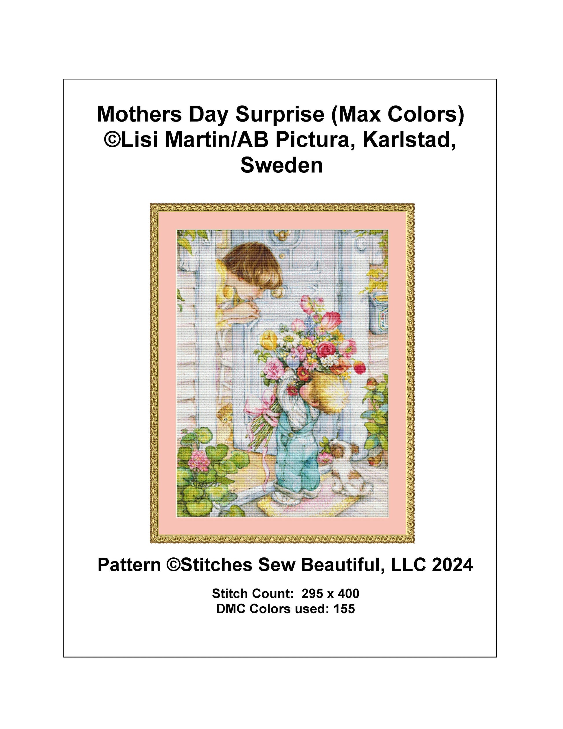 Mothers Day Surprise (Max Colors) cross stitch pattern by Lisi Martin/AB Pictura, Karlstad, Sweden