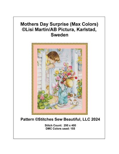 Mothers Day Surprise (Max Colors) cross stitch pattern by Lisi Martin/AB Pictura, Karlstad, Sweden