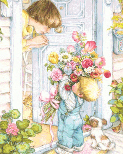 Mothers Day Surprise cross stitch pattern by Lisi Martin/AB Pictura, Karlstad, Sweden