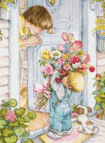 Mothers Day Surprise cross stitch pattern by Lisi Martin/AB Pictura, Karlstad, Sweden