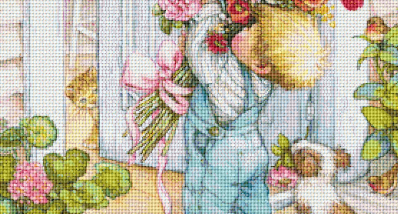 Mothers Day Surprise cross stitch pattern by Lisi Martin/AB Pictura, Karlstad, Sweden