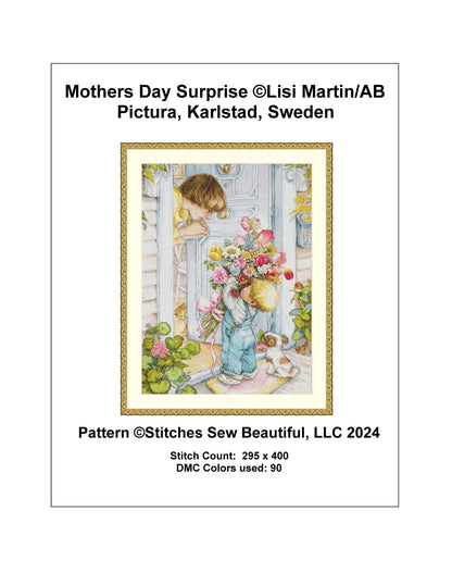 Mothers Day Surprise cross stitch pattern by Lisi Martin/AB Pictura, Karlstad, Sweden