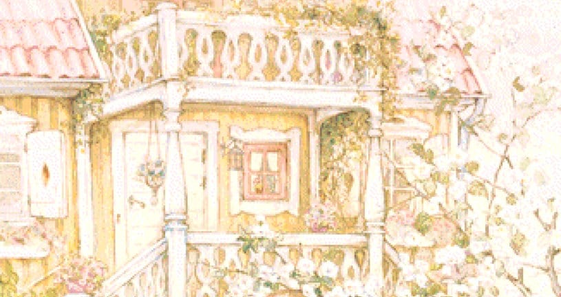 The Tea Party (Max Colors/Size) cross stitch pattern by Lisi Martin/AB Pictura, Karlstad, Sweden