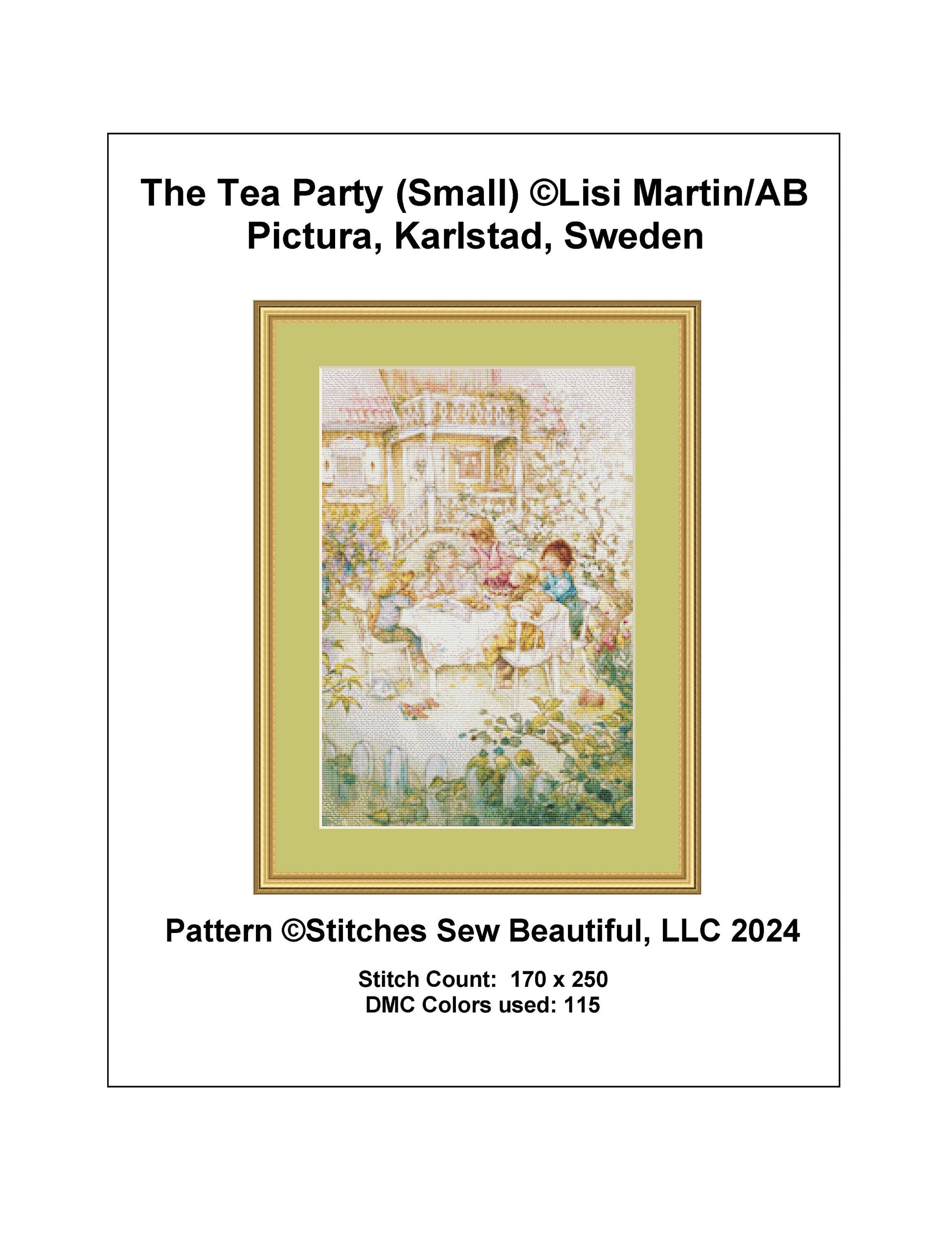The Tea Party (Small) cross stitch pattern by Lisi Martin/AB Pictura, Karlstad, Sweden