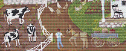 Summer at the Farm cross stitch pattern by Kim Leo licensed by JMS Art Licensing
