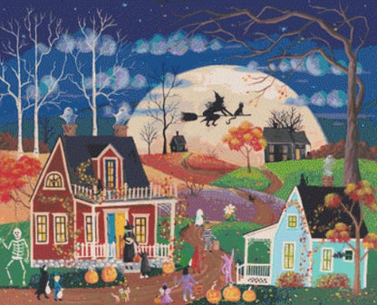 By the Light of the Moon cross stitch pattern by Kim Leo licensed by JMS Art Licensing