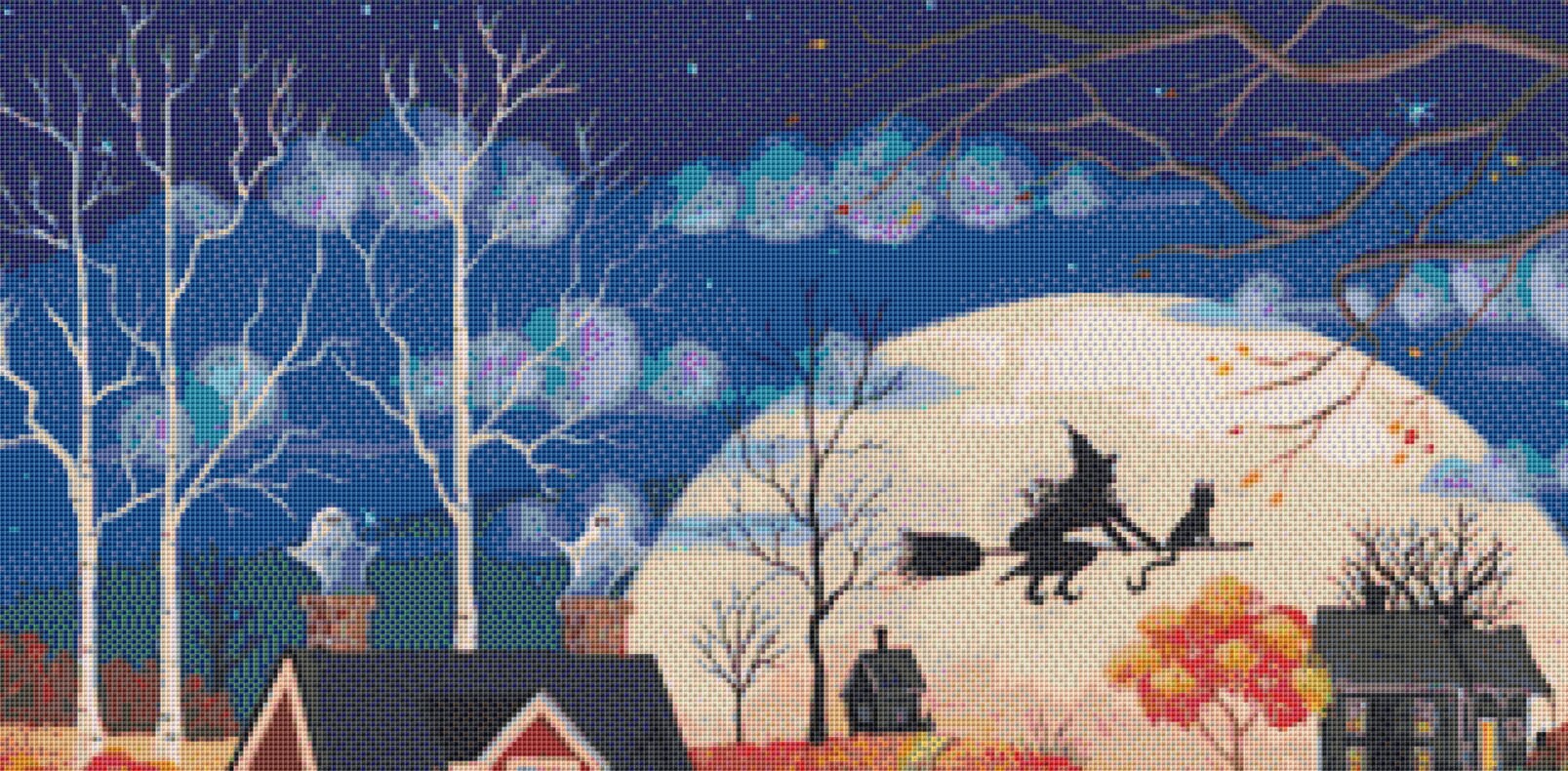 By the Light of the Moon cross stitch pattern by Kim Leo licensed by JMS Art Licensing