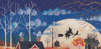 By the Light of the Moon cross stitch pattern by Kim Leo licensed by JMS Art Licensing
