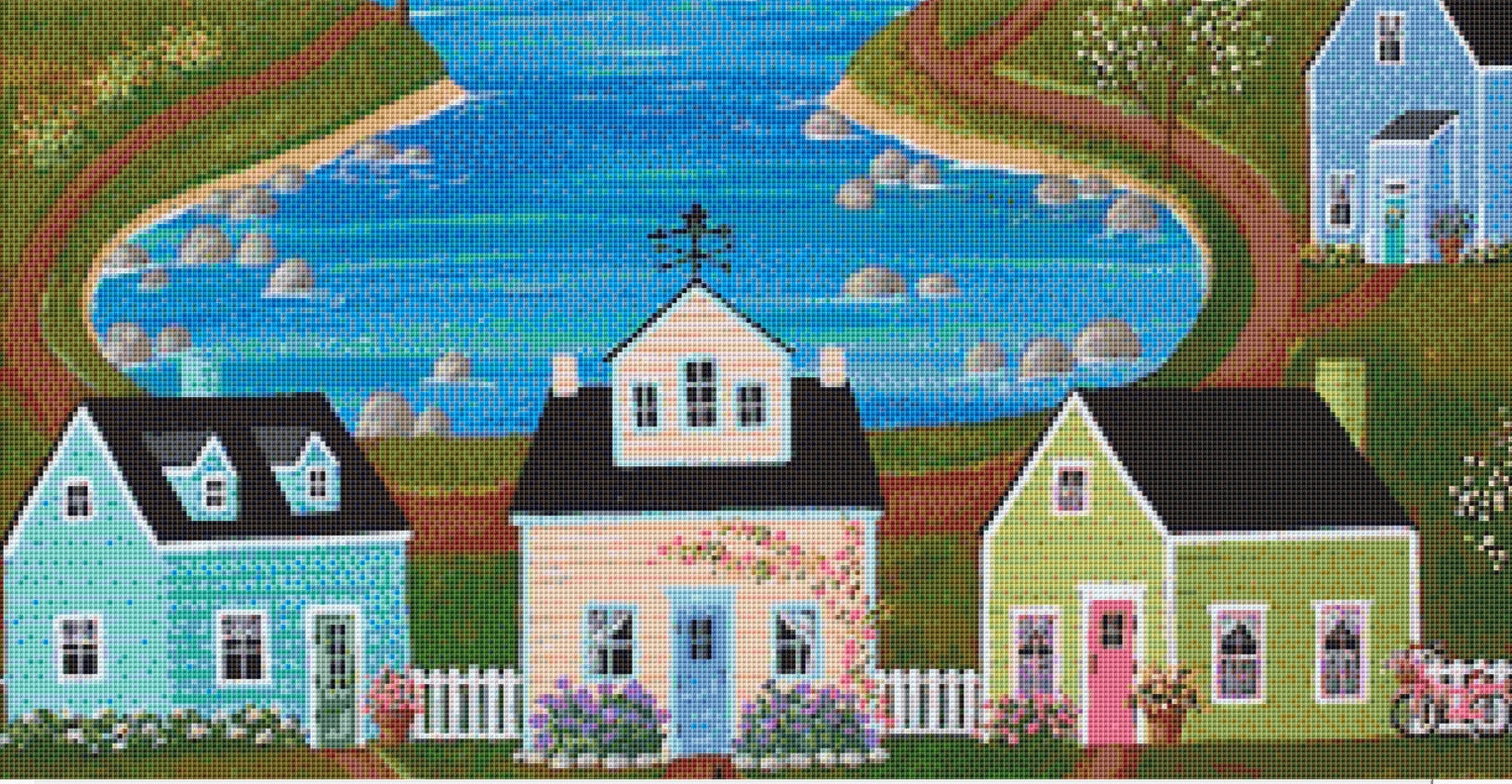 Roundrock Cove cross stitch pattern by Kim Leo licensed by JMS Art Licensing