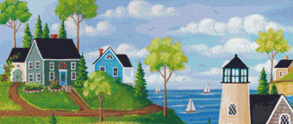 Summer By the Sea cross stitch pattern by Kim Leo licensed by JMS Art Licensing