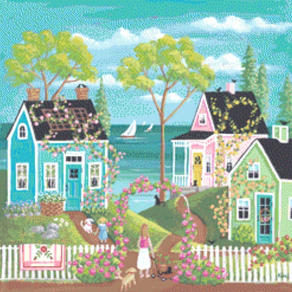 Everythings Coming up Roses (Small) cross stitch pattern by Kim Leo licensed by JMS Art Licensing