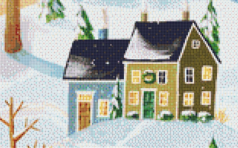 White Blanket cross stitch pattern by Kim Leo licensed by JMS Art Licensing