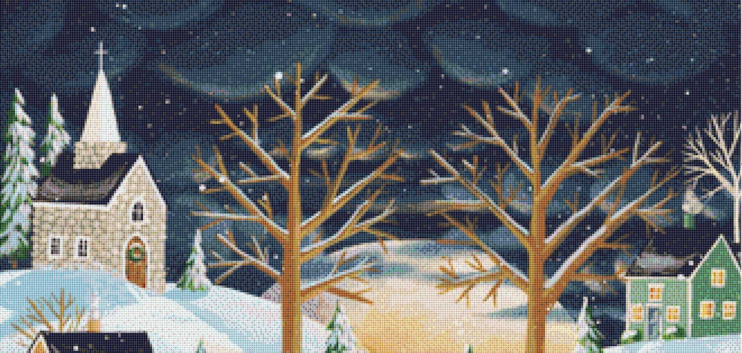 White Blanket cross stitch pattern by Kim Leo licensed by JMS Art Licensing