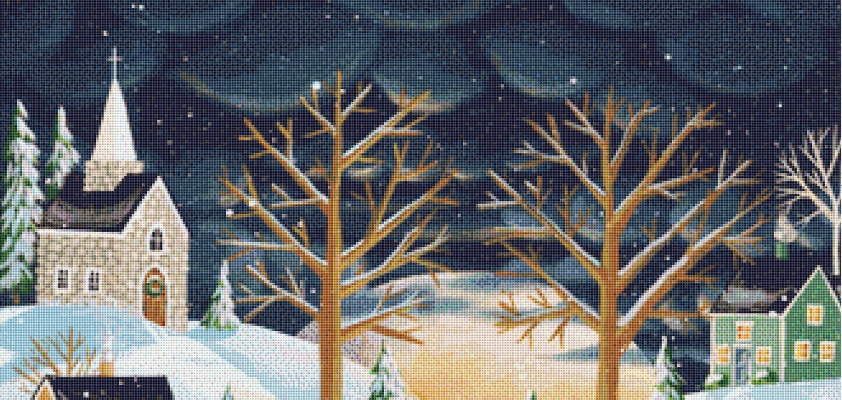 White Blanket cross stitch pattern by Kim Leo licensed by JMS Art Licensing