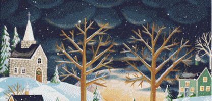 White Blanket cross stitch pattern by Kim Leo licensed by JMS Art Licensing