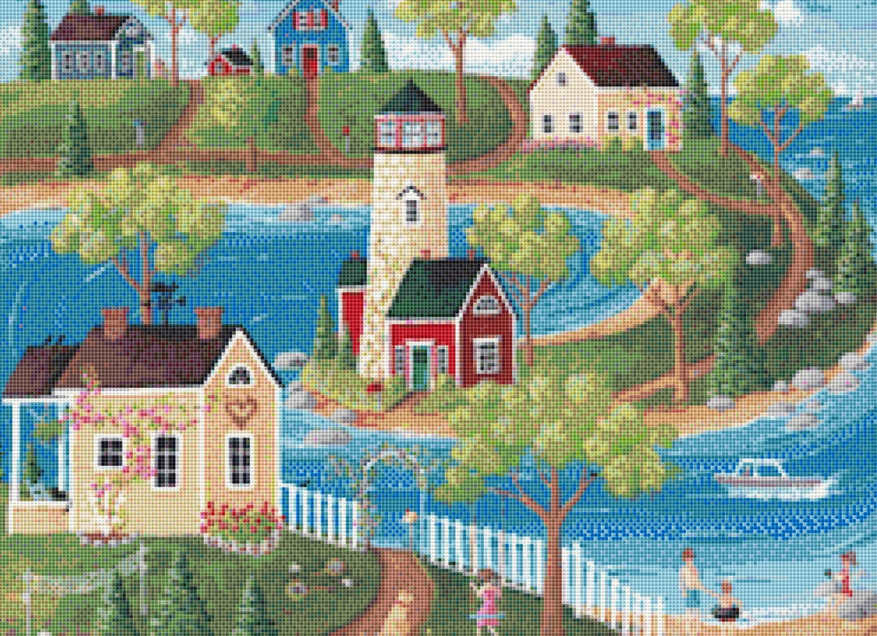 Horseshoe Cove (Small) cross stitch pattern by Kim Leo licensed by JMS Art Licensing