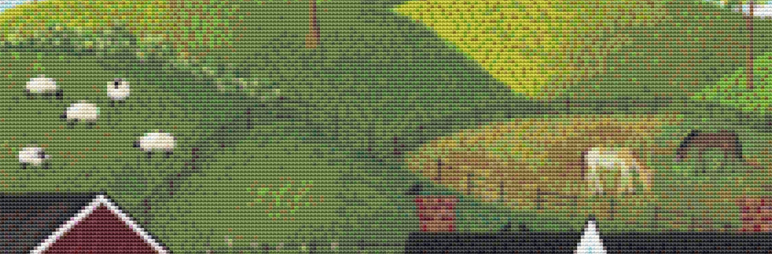 Summer at the Farm (Max Colors) cross stitch pattern by Kim Leo licensed by JMS Art Licensing