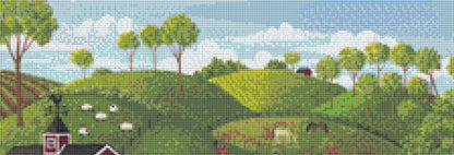 Summer at the Farm (Small) cross stitch pattern by Kim Leo licensed by JMS Art Licensing