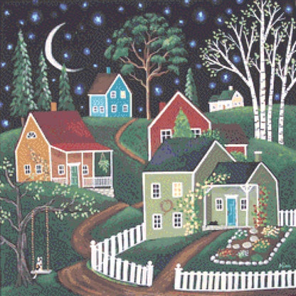 Blanket of Stars (Small) cross stitch pattern by Kim Leo licensed by JMS Art Licensing