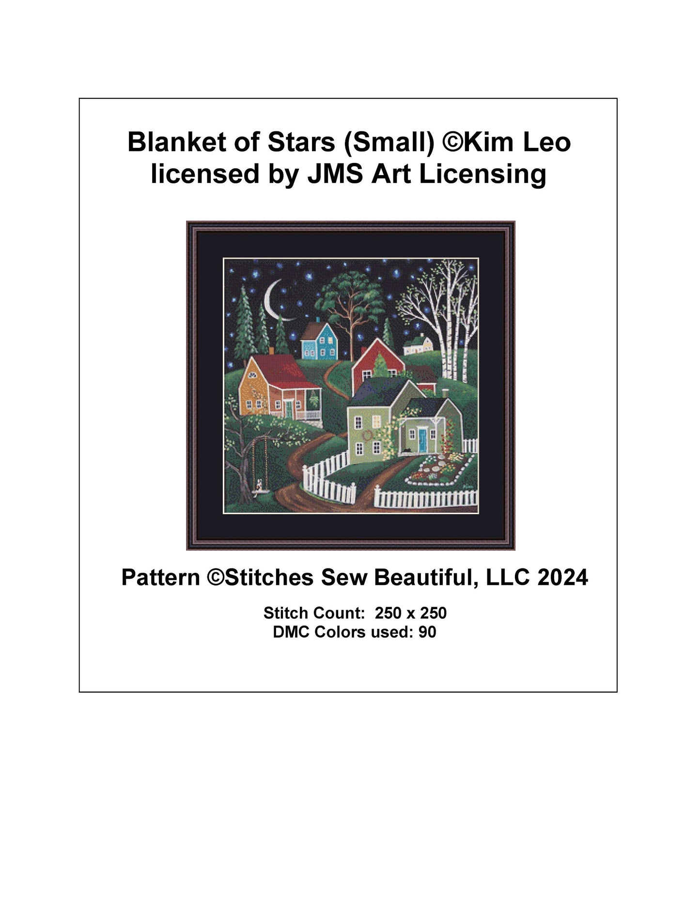 Blanket of Stars (Small) cross stitch pattern by Kim Leo licensed by JMS Art Licensing