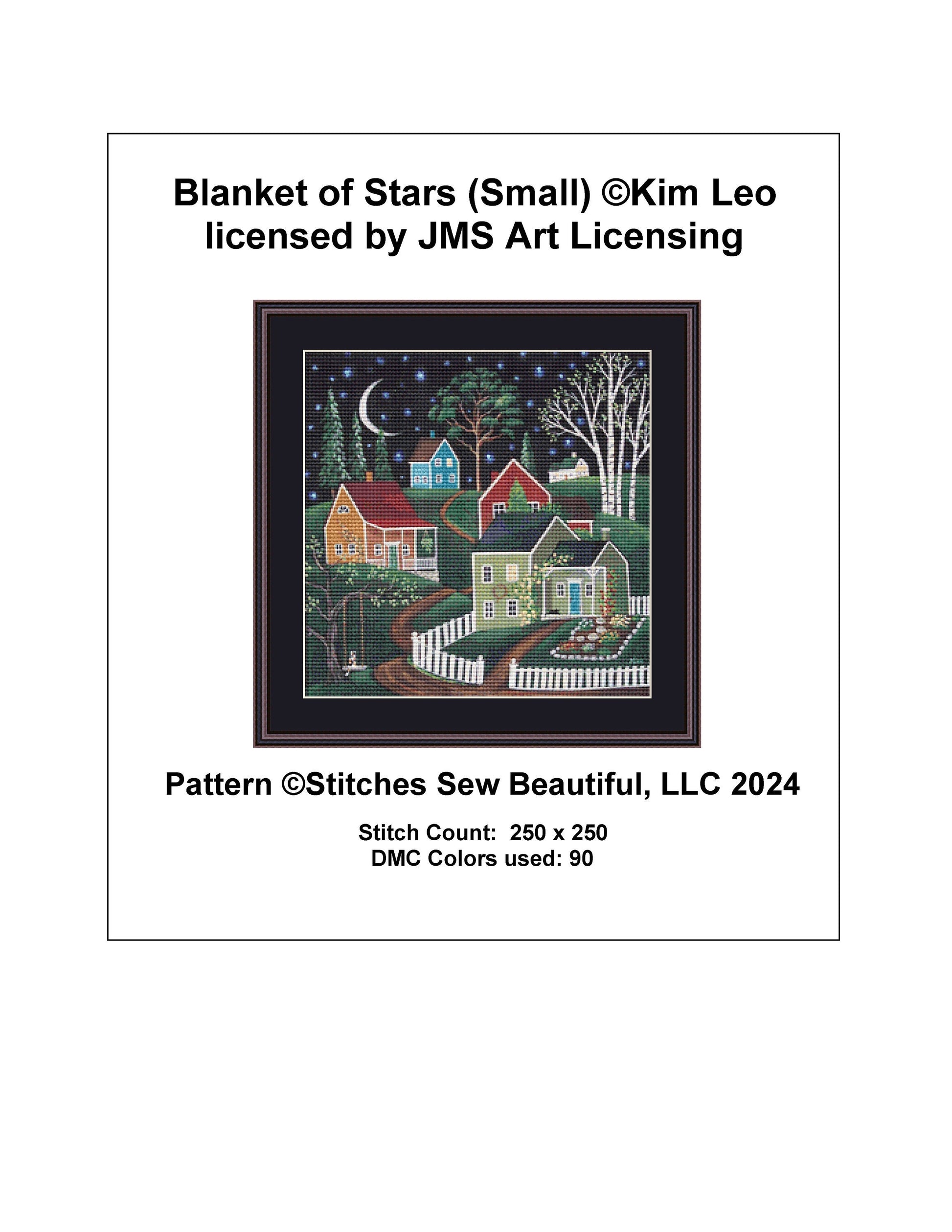 Blanket of Stars (Small) cross stitch pattern by Kim Leo licensed by JMS Art Licensing