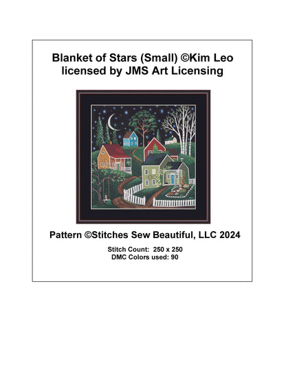 Blanket of Stars (Small) cross stitch pattern by Kim Leo licensed by JMS Art Licensing