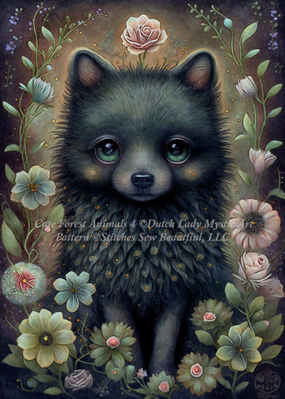 Cute Forest Animals 4 (Small) cross stitch pattern by DutchLadyMysticArt