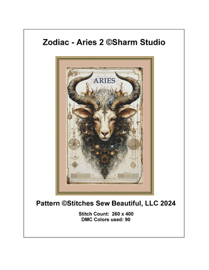 Zodiac - Aries 2 counted cross stitch pattern by Sharm Studio