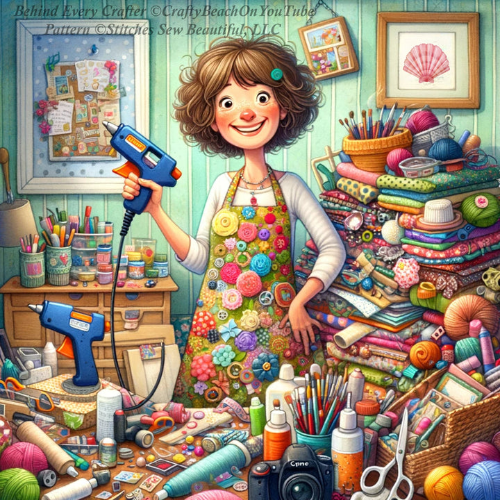 Behind Every Crafter cross stitch pattern by CraftyBeachOnYouTube