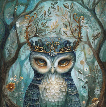 Crowned Owl cross stitch pattern by PassyArt